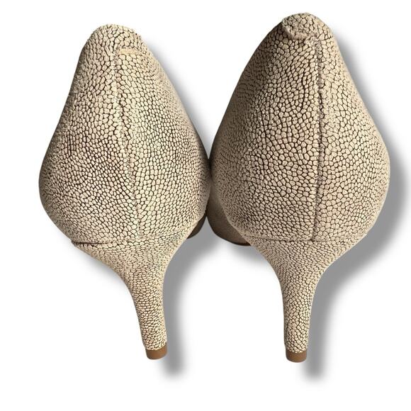 Aerosoles Macrame Women’s Neutral Bone Kitten Heel Textured Leather Pumps 9M - Picture 4 of 12